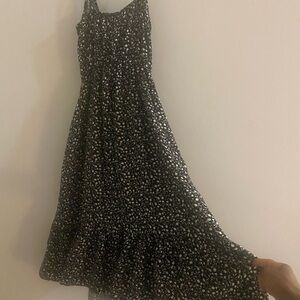 AUW Floral Black and White Maxi Dress (Small)